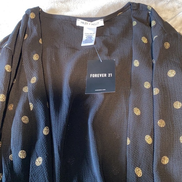 Beautiful black & gold polka dot Jacket Large - Picture 6 of 9